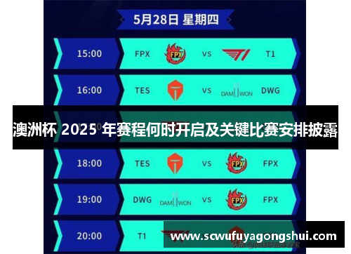 澳洲杯 2025 年赛程何时开启及关键比赛安排披露